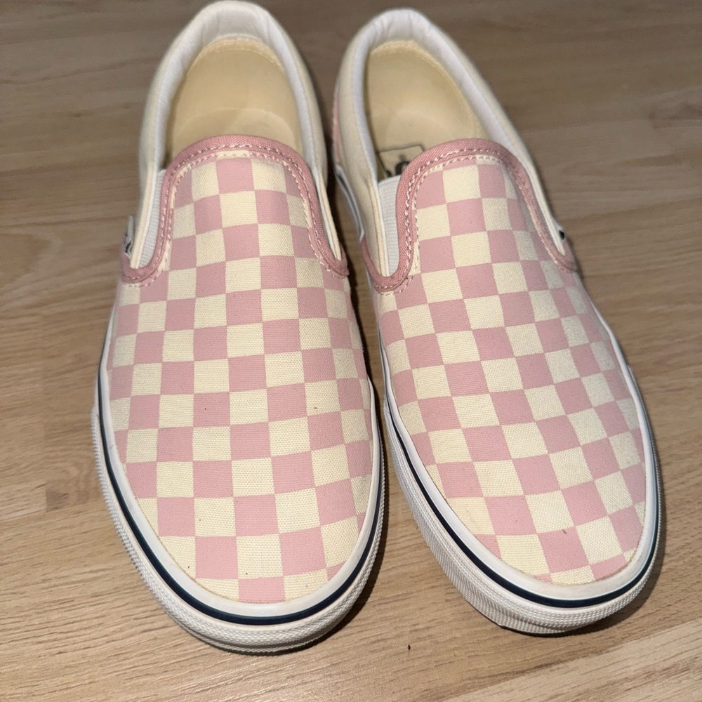 Vans Pink Checkered Slip-On Sneakers
